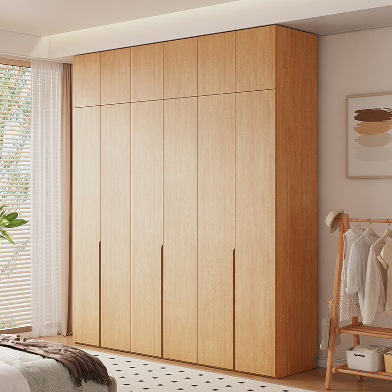 Yongai government subsidy ENF maternal and infant grade customized solid wood wardrobe plus top cabinet home bedroom wardrobe 2024 new style 0.6 meters long two doors 2.5 meters high - ENF maternal and infant grade environmentally friendly antibacterial oak