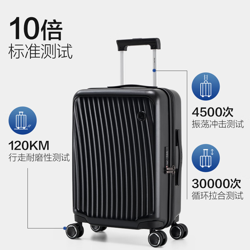 Hermes Shunshun suitcase men's 20-inch trolley case before boarding business trip multifunctional password box for women black