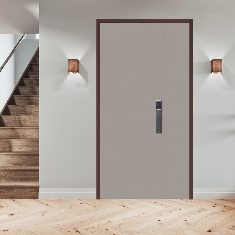 Yuelongmen Class A fingerprint password lock anti-theft door entrance door entrance door custom letter double opening C3002 non-standard custom size please contact customer service