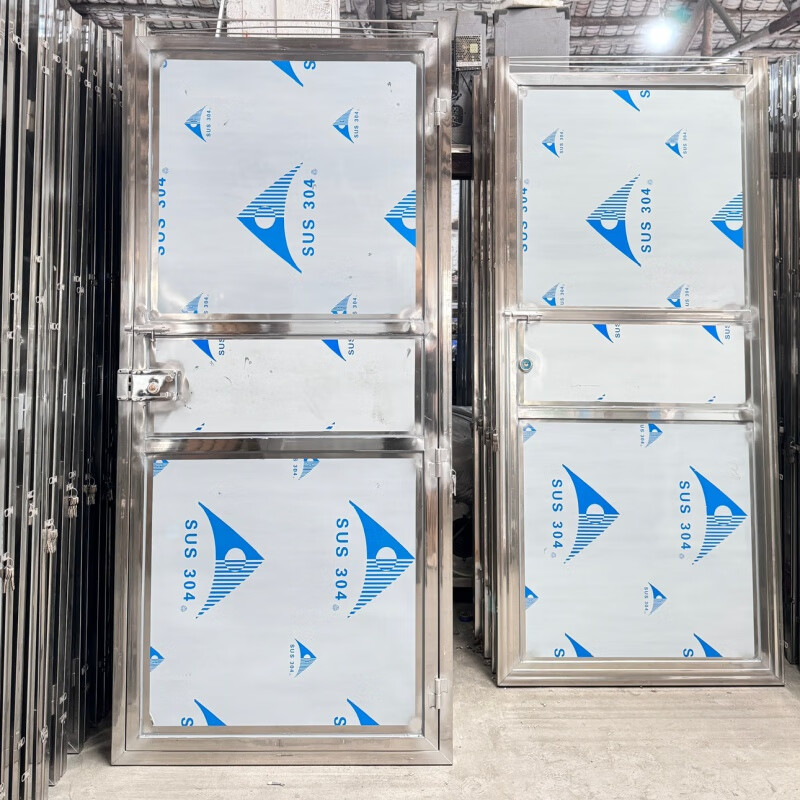 Qilicai Foshan 304 stainless steel toilet door 201 food stall balcony utility room bathroom simple single iron door 201/corrugated (70X200) inner opening left lock without lock