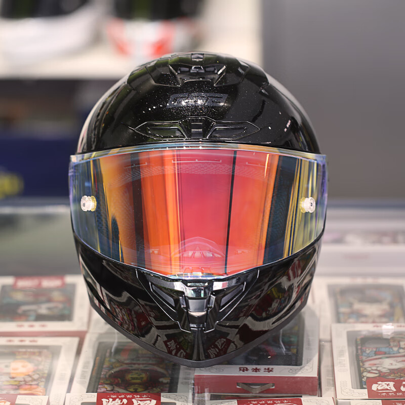 GSB motorcycle helmet, universal for men and women for all seasons, 3C electric vehicle, motorcycle commuter racing helmet, gsb361, flash black with transparent lens + SF Express XXL (58-59 head circumference recommended)