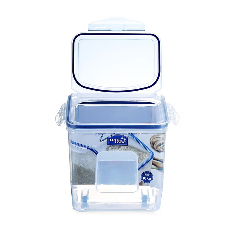 LOCK&LOCK plastic grain rice bucket sealed storage rice box 12 liters (can hold 10kg rice) with pulley and free measuring cup