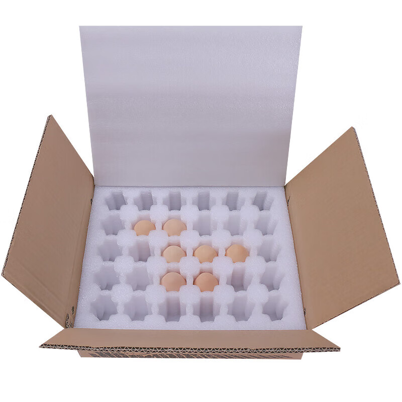 Packing box, express box, pearl cotton egg tray, shock-proof foam, grass-fed egg express packaging box, egg tray + carton, new model 30 pieces
