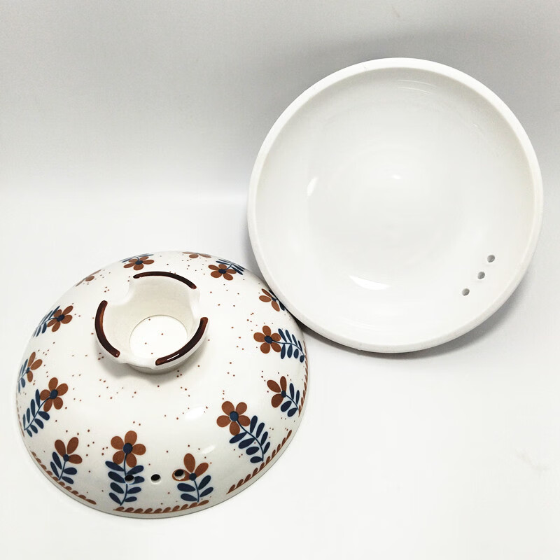 Fat Donglai's same German quality adapted ceramic painted casserole lid single lid crock pot soup pot 24.7cm petals painted