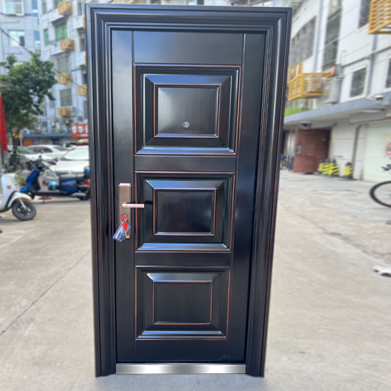 Renjuyi Yongkang entrance door anti-theft door bright window waist steel garage imitation copper sun protection door outdoor entrance steel anti-theft door height 1970*860 1x7cm