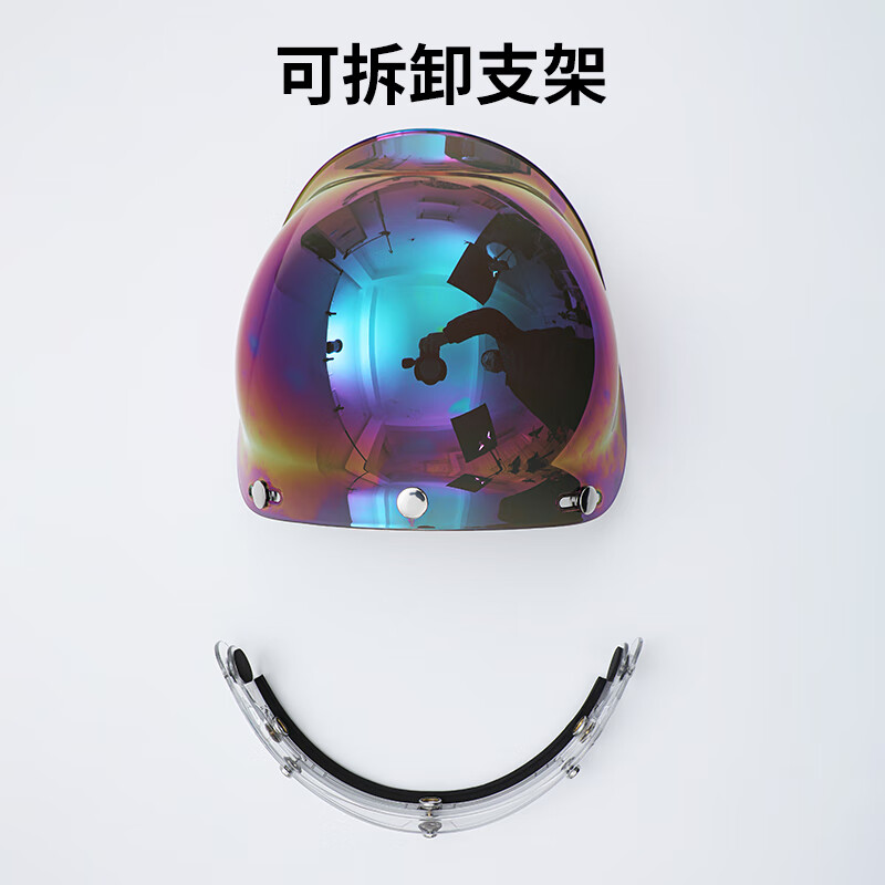 MYARMOR motorcycle helmet bubble mirror retro three-button removable universal windshield and sunscreen mask with framed lenses