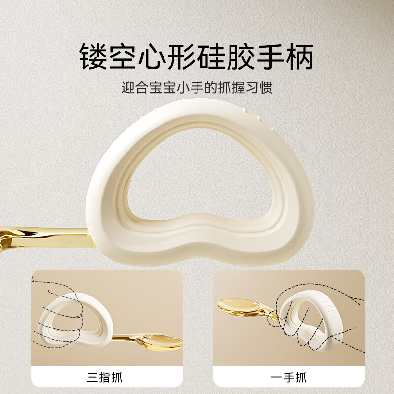 YEEHOO baby's self-feeding complementary food spoon one year old learning to eat and training children PPSU tableware elbow fork and spoon