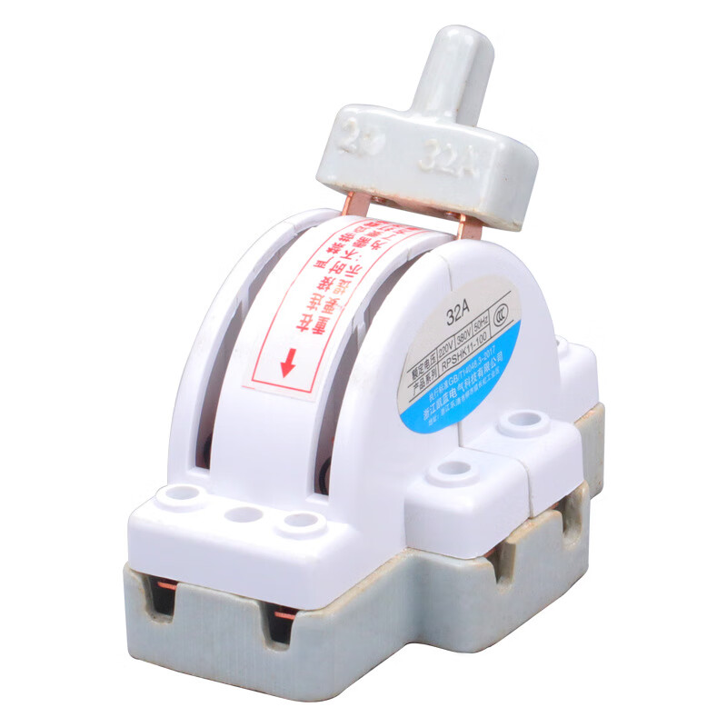 Two-way double-throw knife switch ceramic 32A2P reverse electric knife switch 220 dual power conversion switch 2P 100A ceramic model