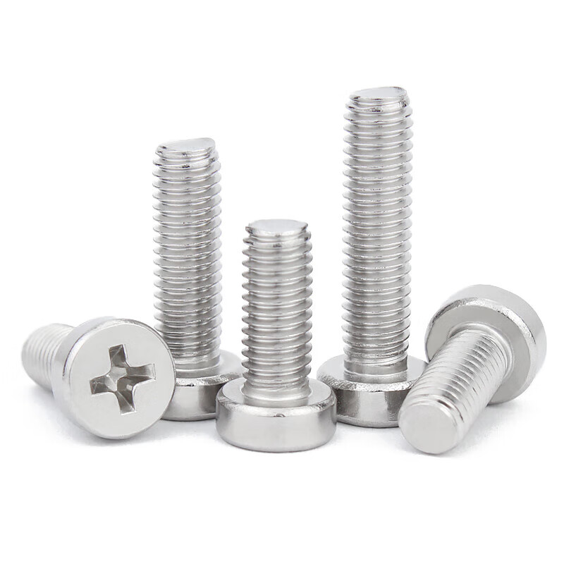 Jinchao 304 stainless steel cross recessed cylindrical head screw cylindrical cross screw GB822 M2.5M3M4M5 M5*12 (20 pieces)