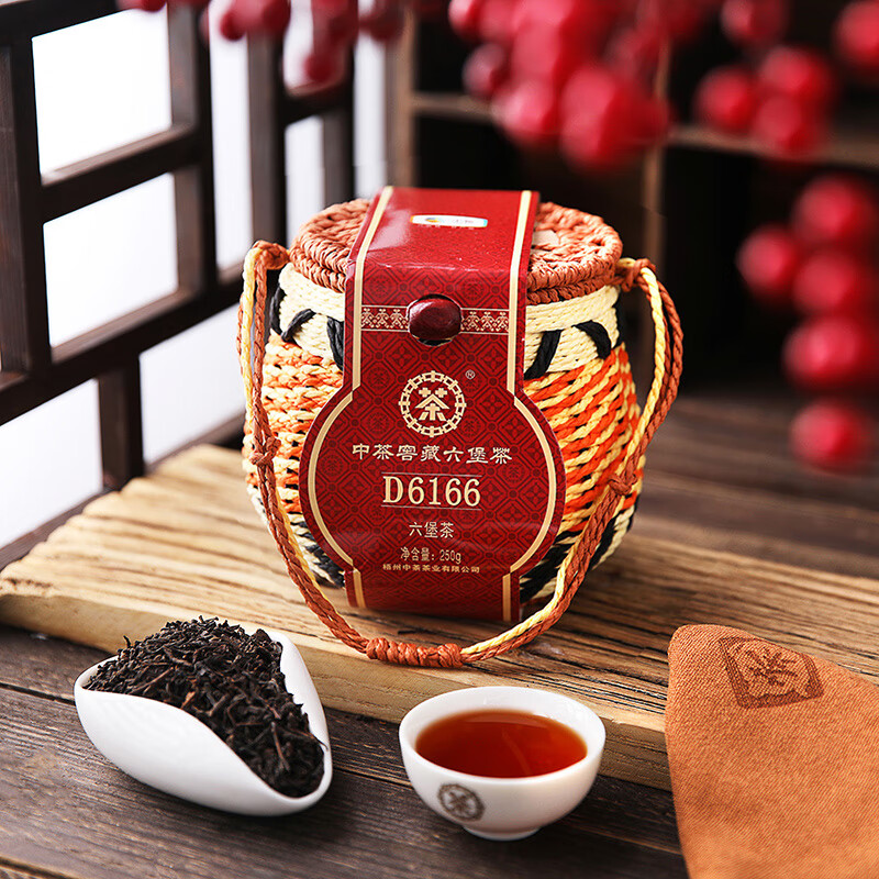 China Tea Guangxi Wuzhou Liubao Tea Black Tea Liubao Tea D6166 Basket Black Tea 250g Loose Tea Gift Souvenir