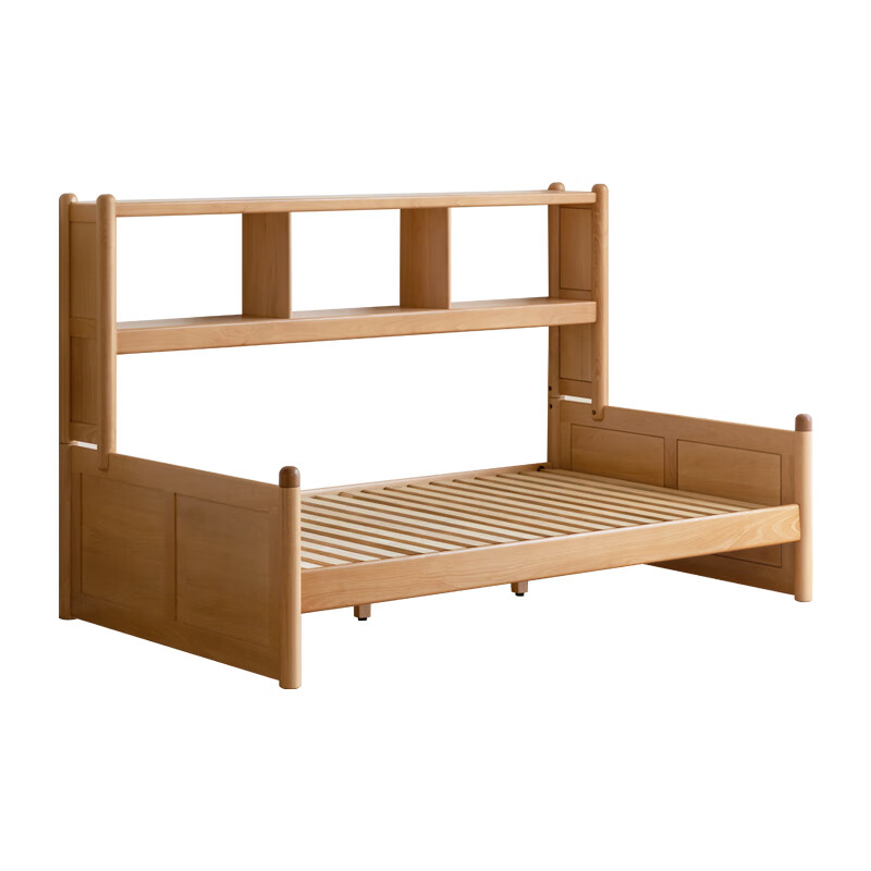 Genji Muyu Children's Furniture Solid Wood Children's Bed Multifunctional Bed Cabinet Integrated Bedroom Small Apartment Storage Bed 1.2m Single Bed for Boys and Girls Lower Bed + Low Upper Cabinet 1200mm*2000m
