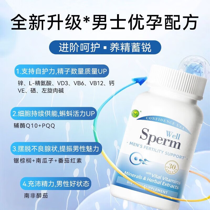 Confidence USA Xionglibao Saw Palmetto Capsules Men's Preparation for Pregnancy Zinc and Selenium Tablets Lycopene Men's Preparation for Pregnancy Xionglibao 30 Tablets/Bottle