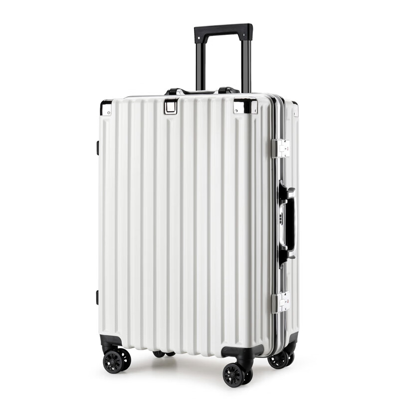 Diston Paul (DISIDUNBAOLUO) suitcase men's large-capacity aluminum frame trolley case thickened student password box high-value suitcase travel boarding case dark night black strong and durable - charging port 26 inches student accommodation