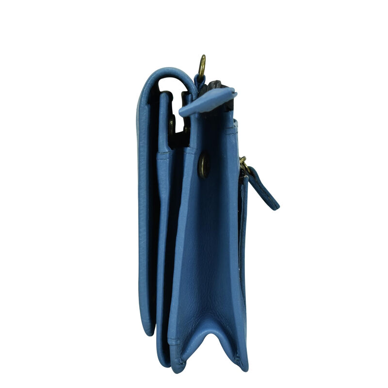 Anna by Anuschka Wallet Women Leather Hand Painted Leather Organizing Wallet Sapphire