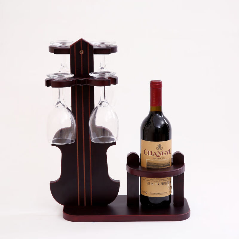 Creative red wine rack, red wine glass rack, tall glass rack, upside-down wine glass rack, wine bottle rack, red wine rack ornaments, household portable violin model