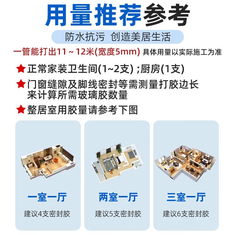 Sanhe Glass Glue Sealant Neutral Universal Silicone Glue Waterproof and Shockproof Durable Sealing EC301 Transparent 270ml Two Bottles