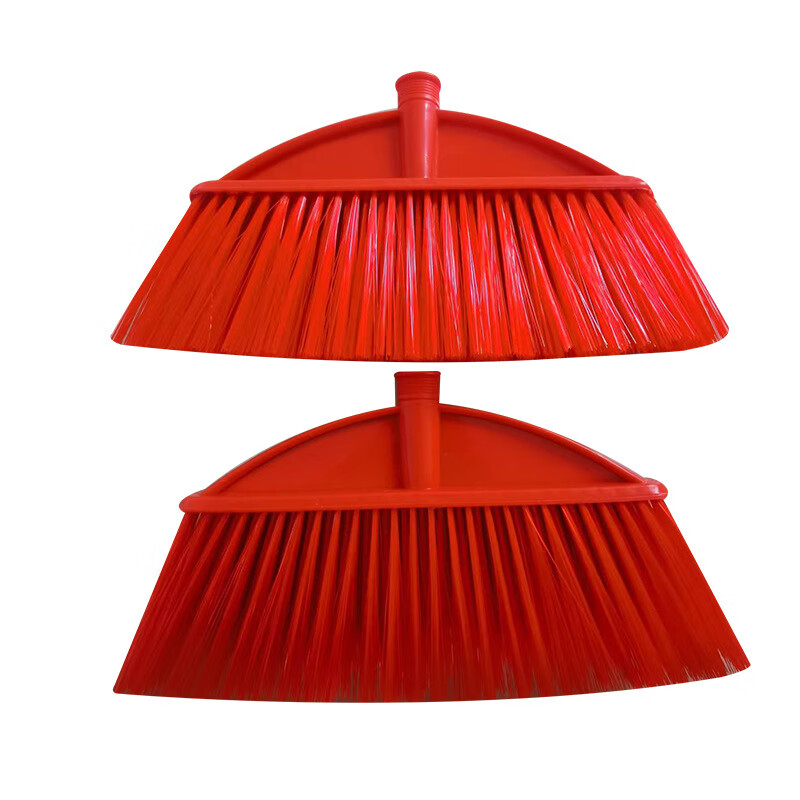 Yilanden filament hard bristled plastic broom 33cm bristles width (with wooden pole) lotus filament broom head workshop industrial factory property community lobby suitable