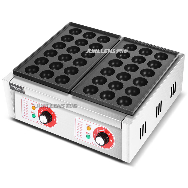 Junling octopus grill machine electric heating three-plate octopus balls machine commercial stall gas electric heating oyster egg grill machine pot gas fish ball stove octopus machine electric heating double plate 36 octopus balls special-gift-aluminum plate