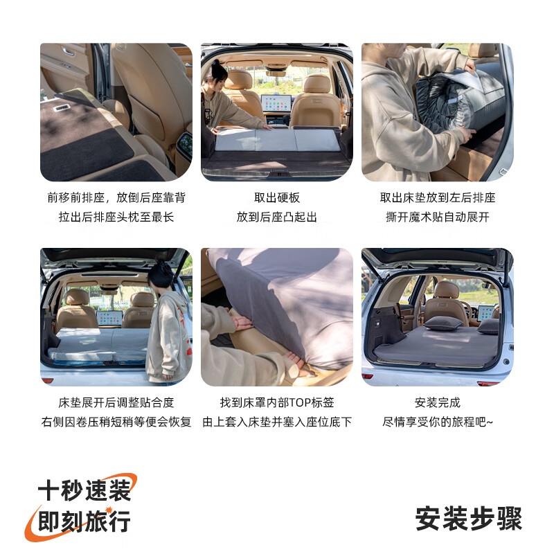 Havnby Anwen white is suitable for M7 Zhijie R7 car mattress trunk camping non-inflatable sleeping memory foam Zhijie R7 double rolled model (with dark bed cover) with dark bed cover