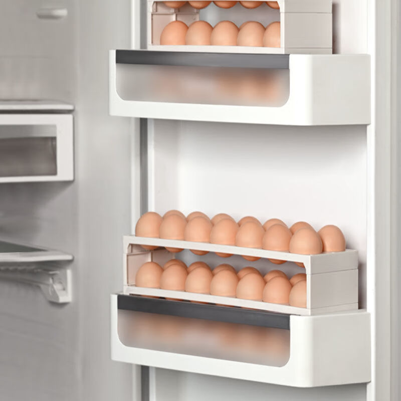 Baichao refrigerator side door storage egg carton egg carton household multi-layer large-capacity anti-fall bracket universal egg storage device 2 layers 10 grids can hold 20 pieces