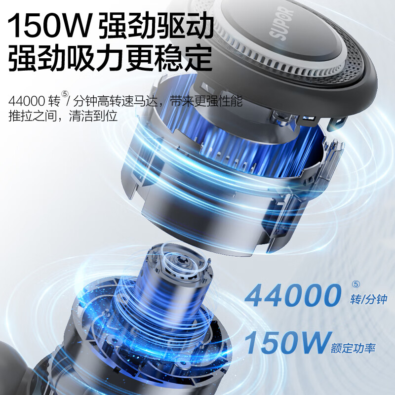 SUPOR Vacuum Cleaner Home Wireless Handheld Lightweight High Suction Sweeper Vacuum Dust Vacuum Carry Dual-Purpose Sofa Carpet Bedroom Pet Cat Dog Hair Portable New EVS-C5A Consult Customer Service for a Better Deal