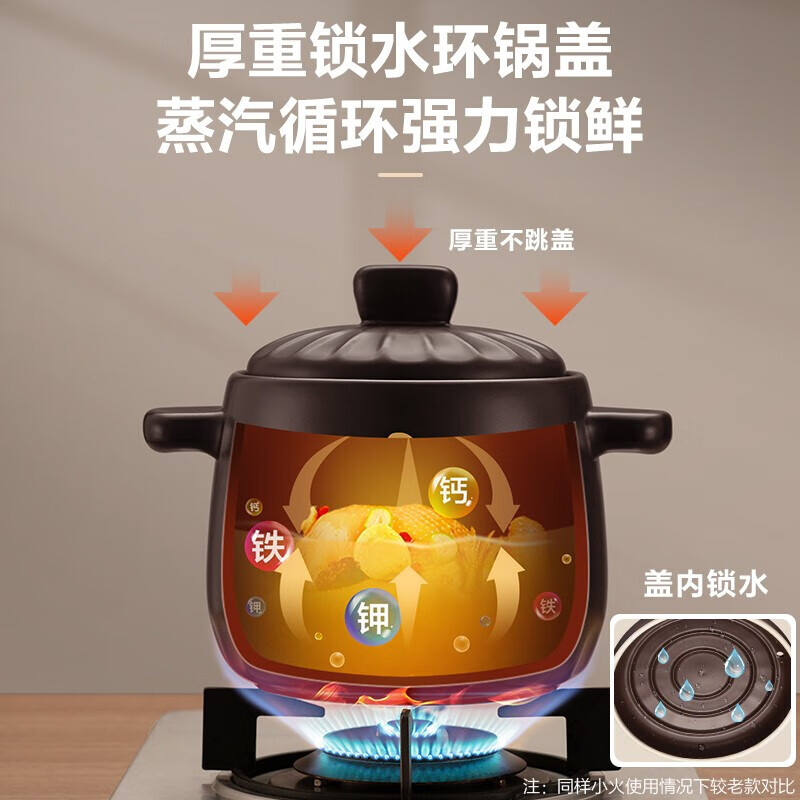 Supor clay pot ceramic soup pot new pottery health deep soup pot household stew clay pot rice stew pot gas special deep soup pot TB35A1- 3.5L