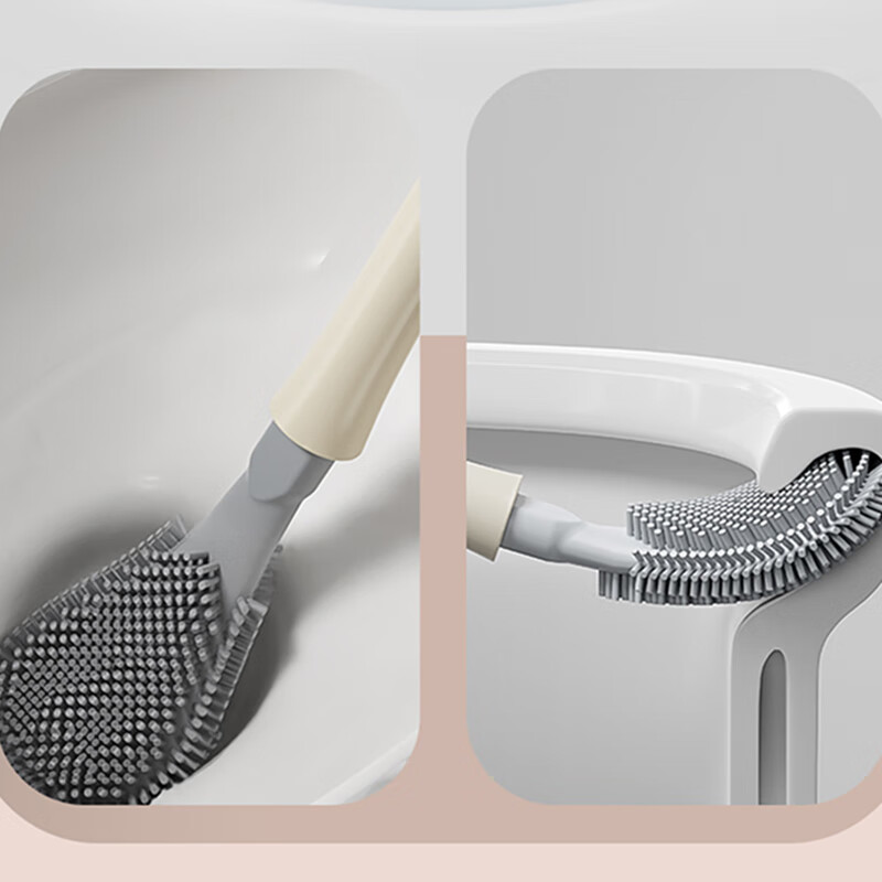Mr.Bin punch-free toilet brush for home wall-mounted toilet special brush without dead corners and gaps to clean the bathroom artifact clean set water droplet toilet brush combination | two pieces in total
