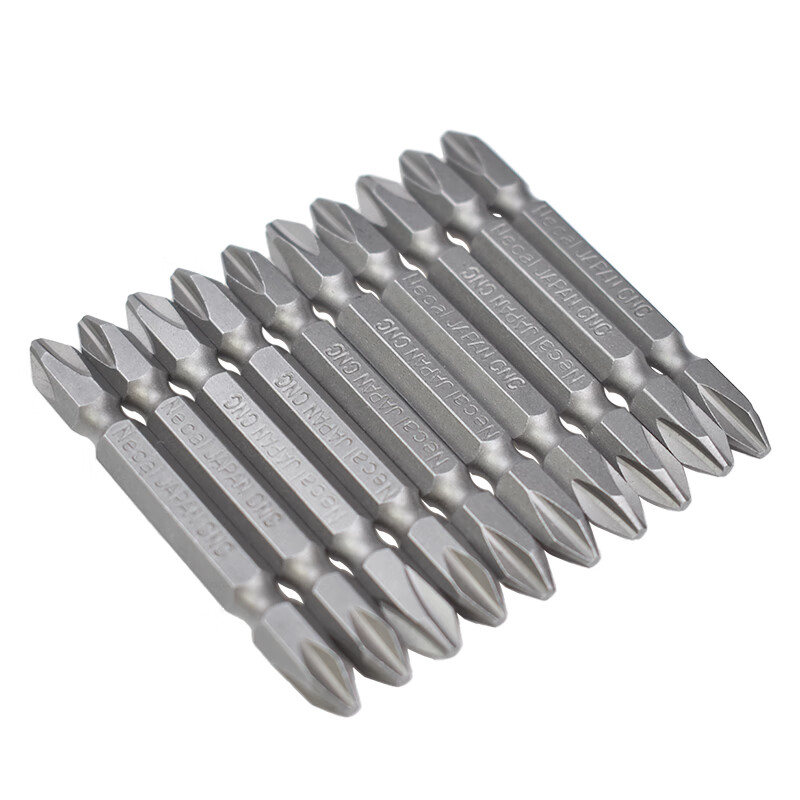 Nigao imported S2 wind bit head strong magnetic cross bit head magnetic coil electric screwdriver bit cross lengthened hard wind bit head universal head domestic S2H1/4*65*PH2DE ten pieces
