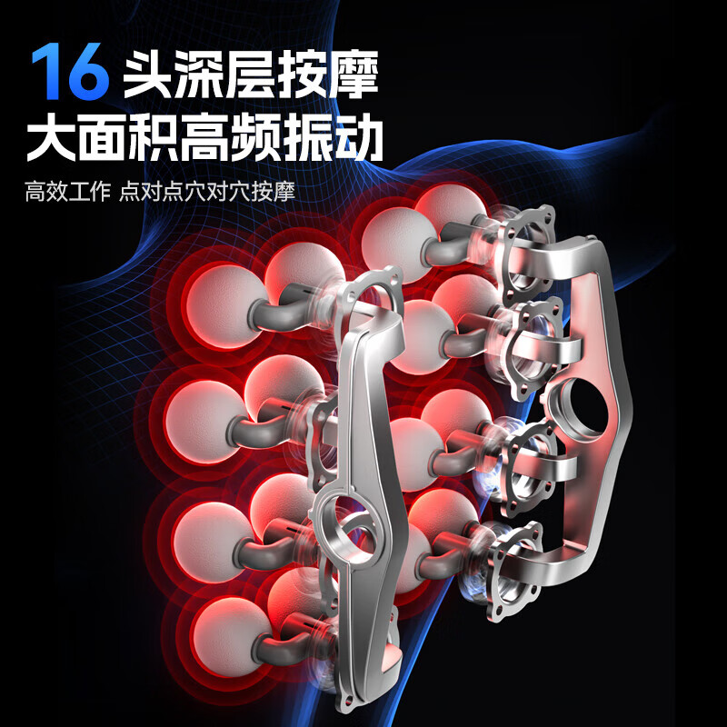 Youjiya fascia gun massager shoulder, neck, lower back, professional-grade muscle deep massage VTT sixteen-head fascia gun massager leg fully automatic multi-functional New Year's Day gift 16 head accessories German brand motor gray + 9 large modes + power lithium battery