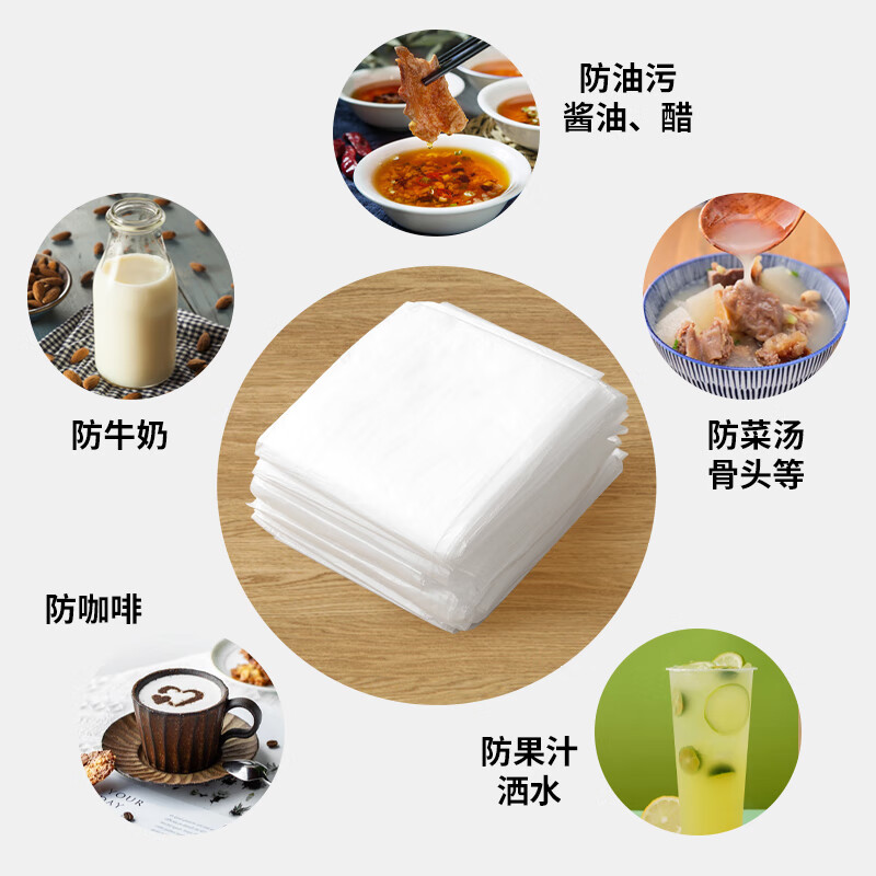 Camellia plastic disposable tablecloth hotel tablecloth tablecloth round square universal thickened plastic waterproof and oil-proof tablecloth white large size 10 sheets 180cm*180cm