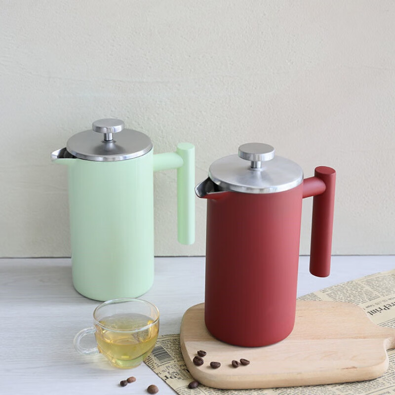 RSRDDY factory exports hand-brewed American espresso double-layer stainless steel French press filter press black tea maker for home use black 350ml