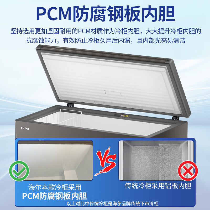 Haier Freezer Commercial Household Large Capacity Frost Reducing Energy Saving Level 1 Energy Efficiency Deep Freezing Quick Freezing Ultra Low Temperature Full Freezing Refrigeration Dual-Purpose Conversion Freezer 300/400/500 Liters and Above Same Style in Physical Stores 300L丨First Level Energy Saving丨Frost Reducing Style丨-35