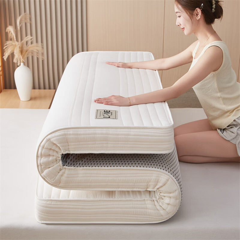 Senyibai coconut palm mattress 1.8x2 meters latex Simmons hard pad thickened sponge futon bed tatami floor mat wavy coconut palm-dream white thick about 6cm double bed 1.8x2.0 meters does not collapse after a long sleep