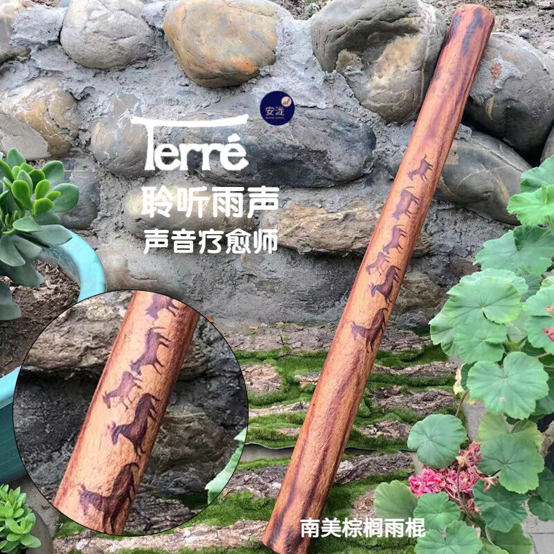 Fanmu Guo & De Rui Healing Rain Stick South America Chile De Rui Cactus Rain Sounder Rain Sound Tube Ethnic Minor Instrument South American Palm L=75cm