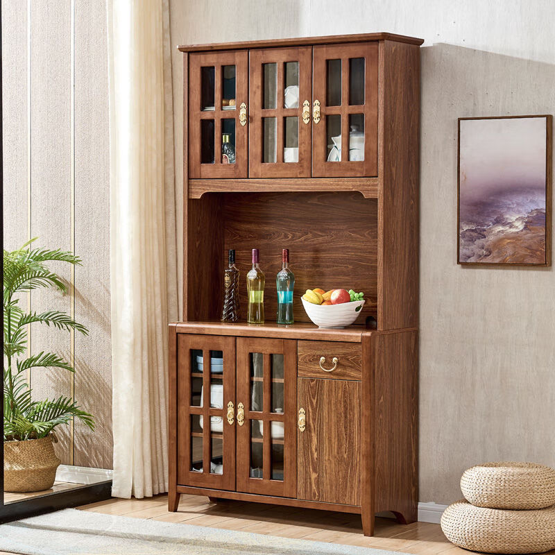 Guansi solid wood sideboard modern new Chinese style living room tea cabinet wine cabinet integrated wall multi-functional storage cabinet cupboard 8810-1 lower cabinet