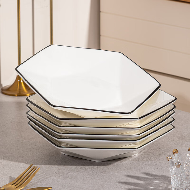 Shangxingzhi is a bowl set, bowls, plates, tableware, underglaze color tableware, a complete set of Nordic ceramic bowl sets, simple rice bowls, plates, chopsticks, 30 pieces, 10 bowls + 10 hexagonal plates + 10 chopsticks