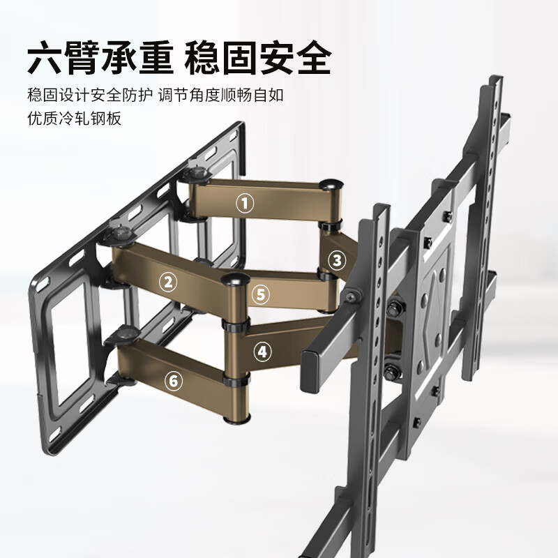 ProPre (32-80 inches) TV mount, TV bracket wall-mounted rotating telescopic stand, brand universal, suitable for Skyworth, Hisense, TCL, Konka, Huawei, Samsung, Sony, etc.