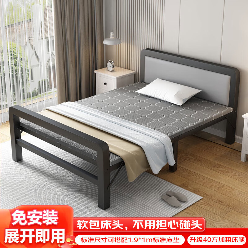 Zhuobo folding bed single bed home nap bed lunch break bed hard bed simple bed XC03 bold 1.9*1 meters