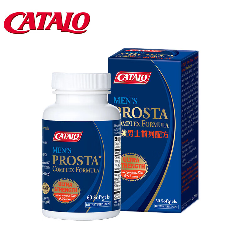 CATALO Extra Strength Men's Prostate Formula Saw Palmetto Pumpkin Seed Oil Flax Seed Oil Lycopene Men's Health Care 60 Tablets (Expiration Date: November 2026)
