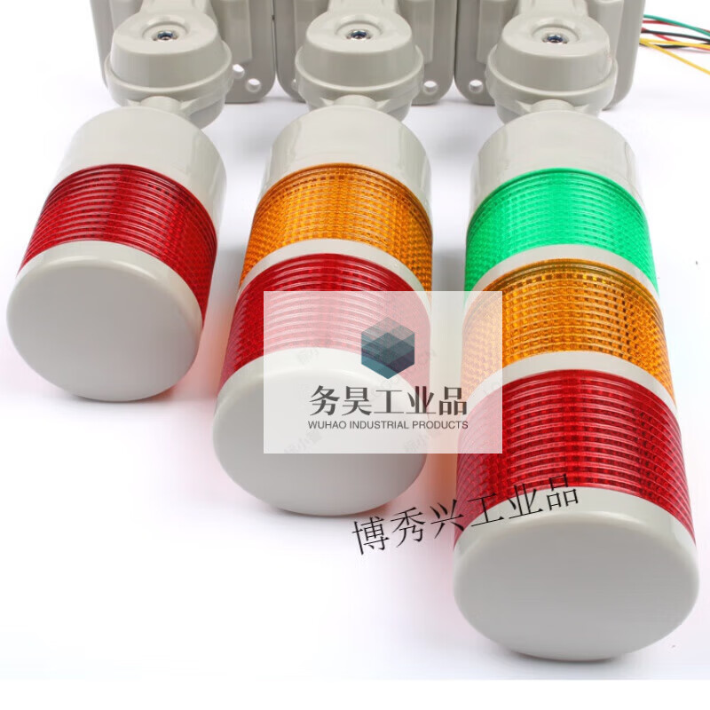 Yue Changsheng multi-layer warning light LED waterproof signal indicator alarm fault machine tool lighthouse two-color sound and light 12V24V220 one layer (green) shining 24V three layers