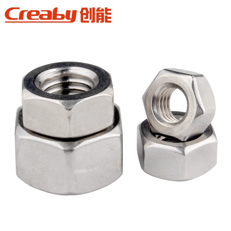 Creaby304 stainless steel counter-thread hexagonal nut left-thread nut left-hand counter-thread screw cap M10 304 counter-thread nut - 5 pieces