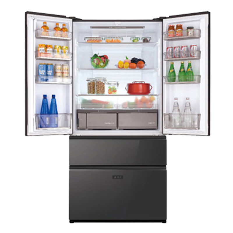 Panasonic 618-liter large-capacity French-style multi-door refrigerator, variable frequency air-cooling, frost-free, electric touch door, Nanoyi