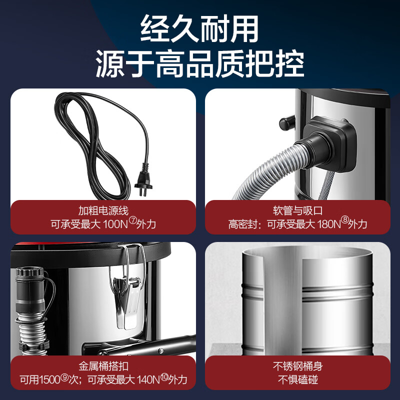 SUPOR high-power industrial vacuum cleaner factory workshop dust large suction commercial large bucket water suction dust collector decoration wasteland washing workshop cleaning 75S