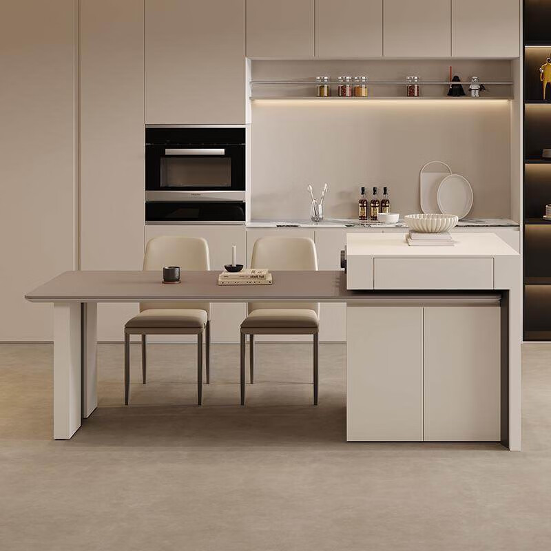 Fanyi open guide table dining table sideboard integrated household retractable slate dining table tea table dual-purpose island table dining island table 1.68-2.25 meters retractable island dining table