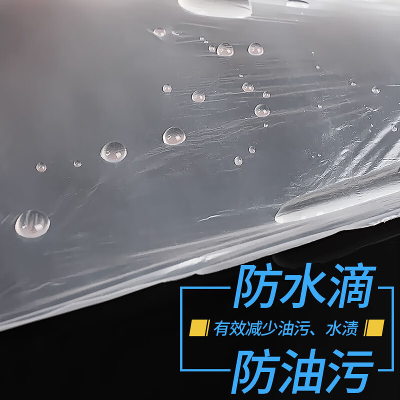 Miaojie disposable tablecloth household tablecloth plastic cloth rectangular tablecloth pad thickened round table transparent film square white large size 5 pack total 40 sheets 1.8m X1.8m