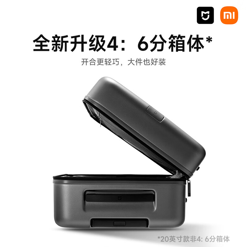 95% new Mijia Xiaomi suitcase 26-inch trolley case large capacity suitcase PC checked password box men's and women's leather suitcase blue