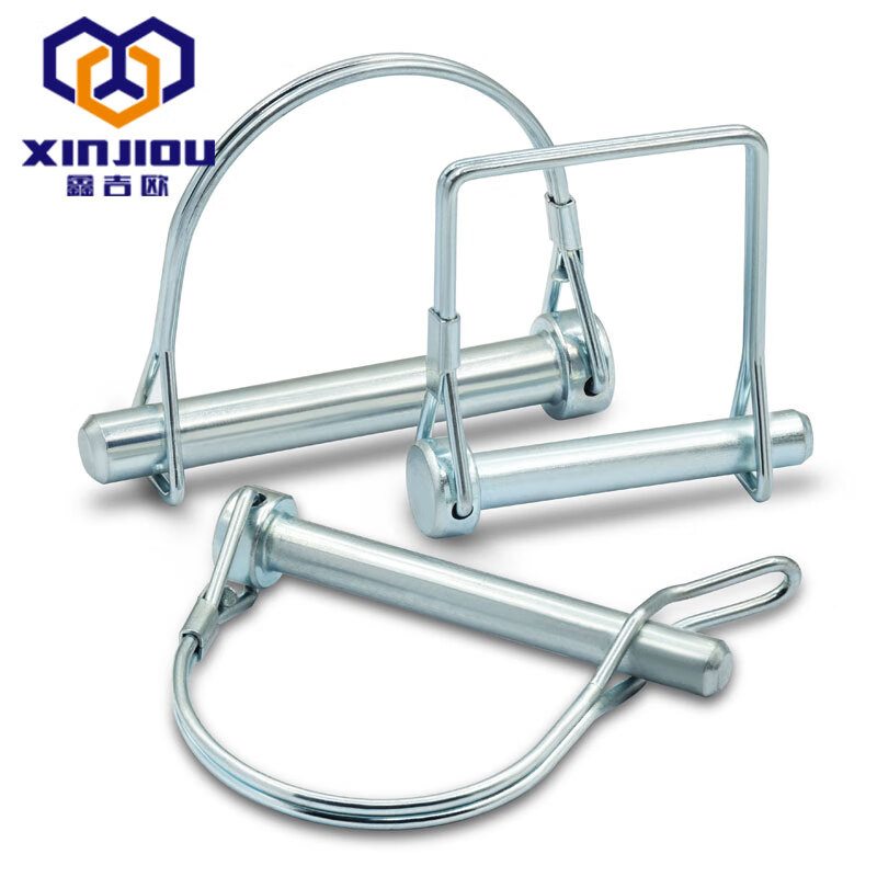 Xinjiou D-type pin d-shaped lock pin quick release pin trailer door pin safety pin spring pin square excavator latch D-type pin 4.5*30 2 pcs