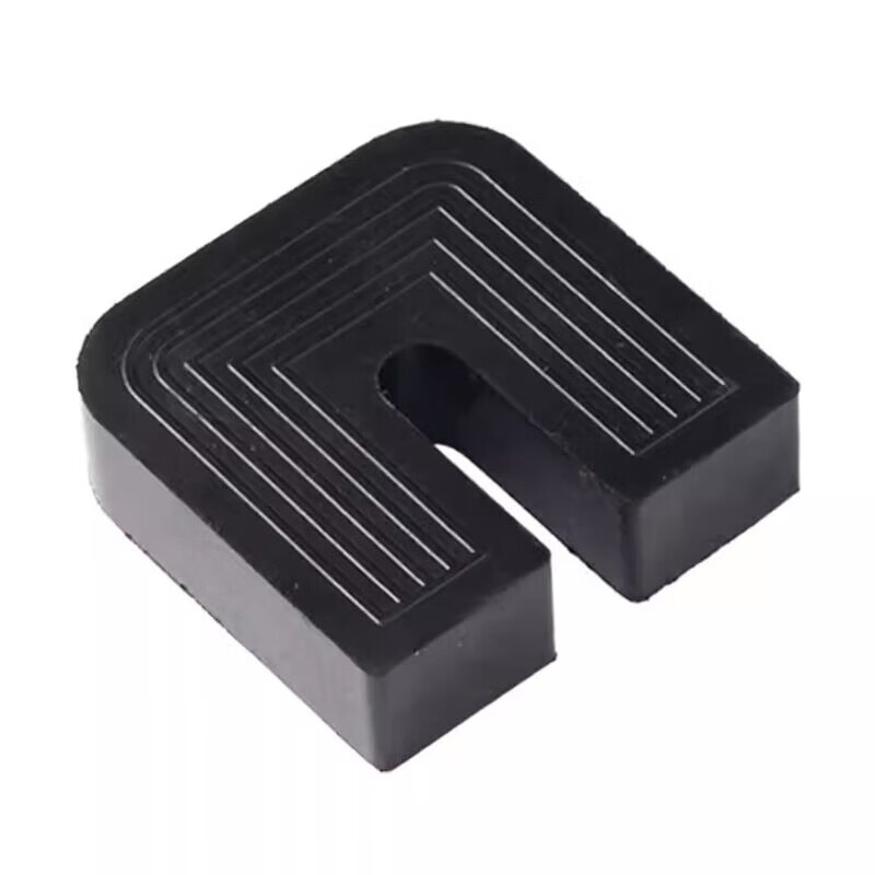 Gongtu universal air conditioner outdoor unit bracket shock-absorbing pad buffer sound insulation rubber block U-shaped machine foot pad anti-slip, shockproof and noise reduction 1 cm thick for 1 to 12 HP air conditioners 1 set of 4 pcs