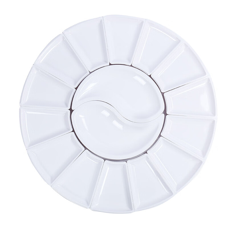 Naixun set plate platter home combination New Year tableware set family creative Internet celebrity dishes plate hotel special restaurant white 10 outer plates + 1 soup bowl