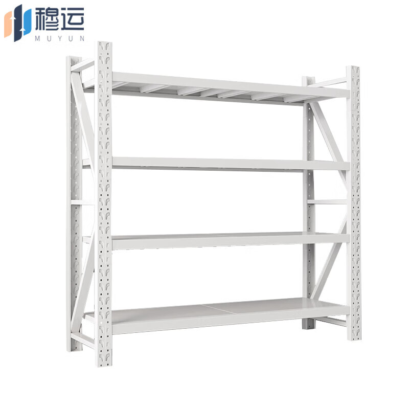 Muyun storage rack light white 4-layer main frame 2000*600*2000 load-bearing 200KG with installation